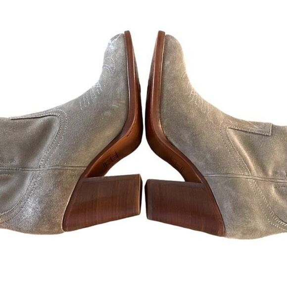 Frye Womens Illana Pull On Pointed Toe Ankle Heeled Boots Suede Gray Size 6B - Picture 6 of 9